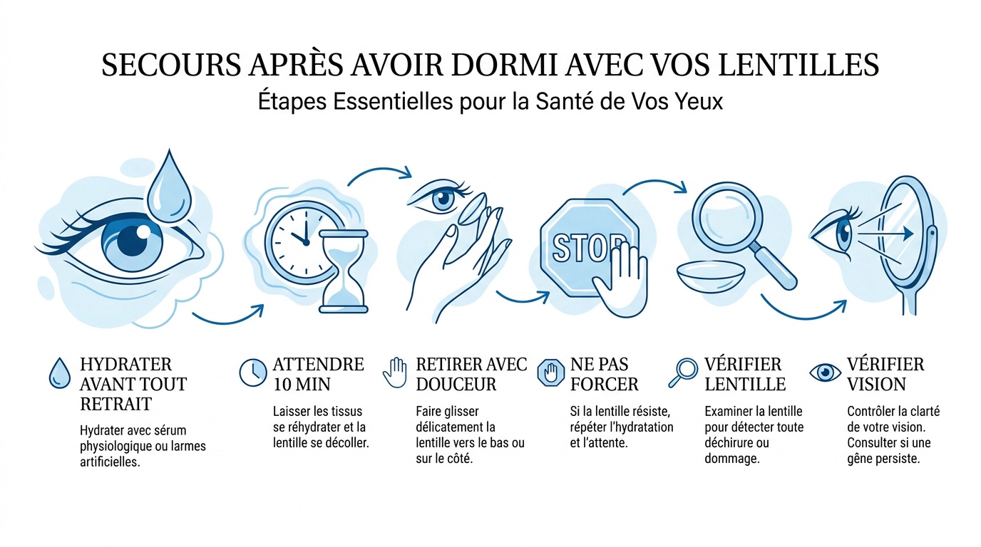 Étapes de secours après avoir dormi avec des lentilles de contact